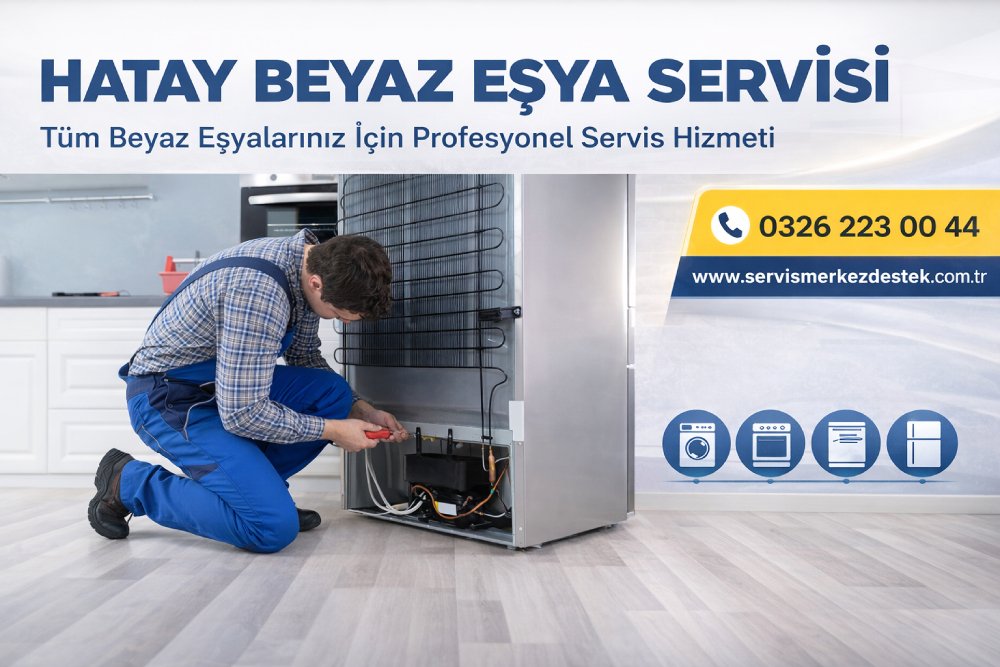 Hatay Arçelik özel servis teknisyeni buzdolabı tamiri yaparken